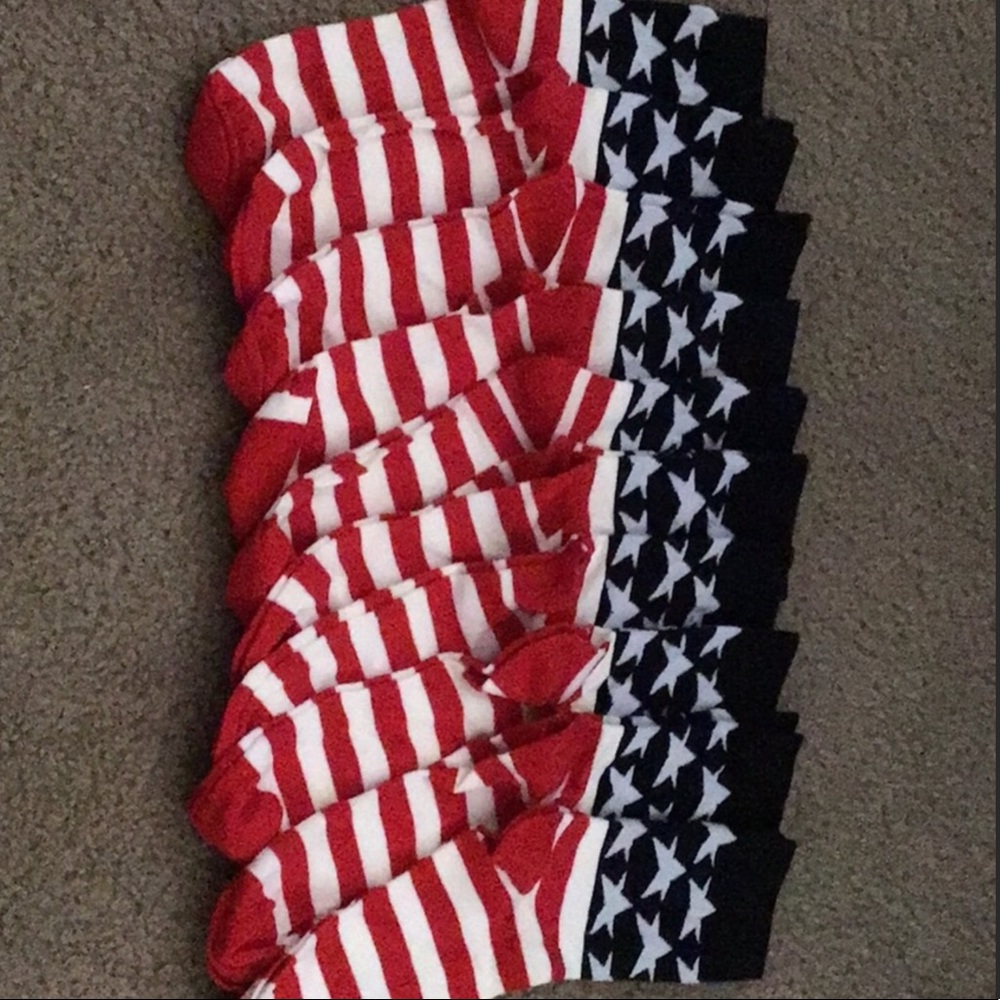 Set of 10 NEW American Flag Socks!